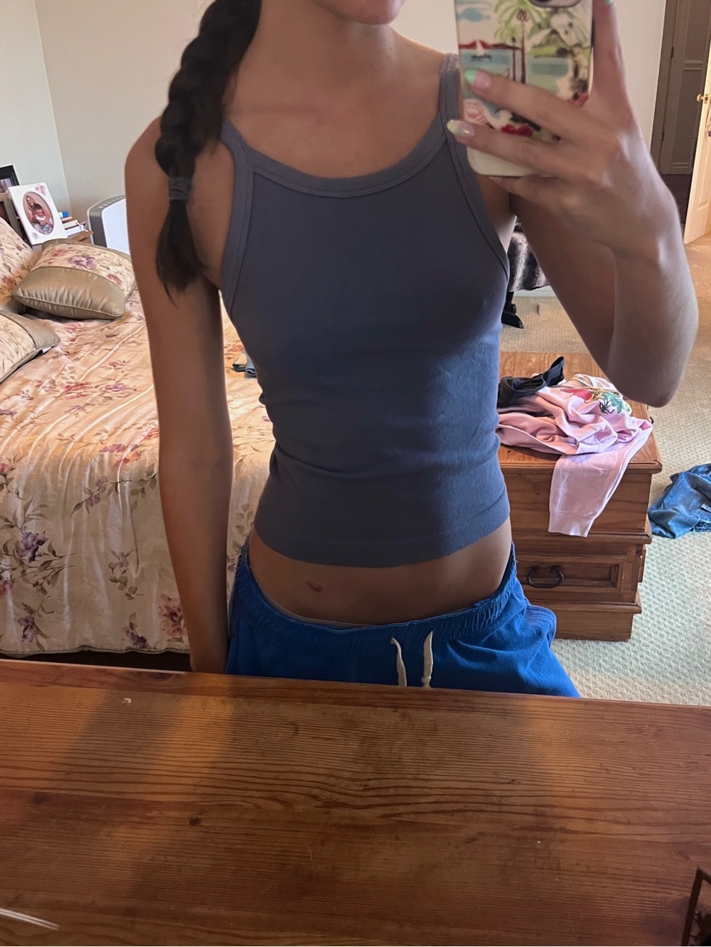 Blue/Grey Pacsun Contour Tank Top 🦈